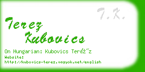 terez kubovics business card